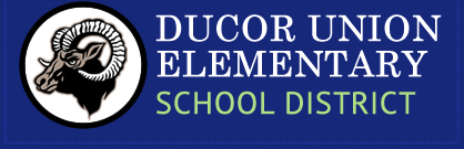White text on a blue background reads: Ducor Union Elementary School District.